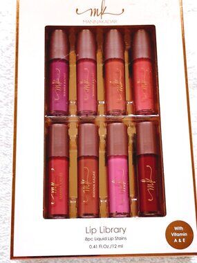 MK 8 Pc. Liquid Lip Stain Lip Library Warm & Cool Color Mixture